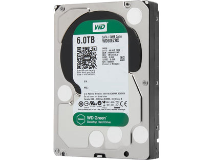 WD Green WD60EZRX 6TB IntelliPower 64MB Cache SATA 6.0Gb/s 3.5" Internal Hard Drive