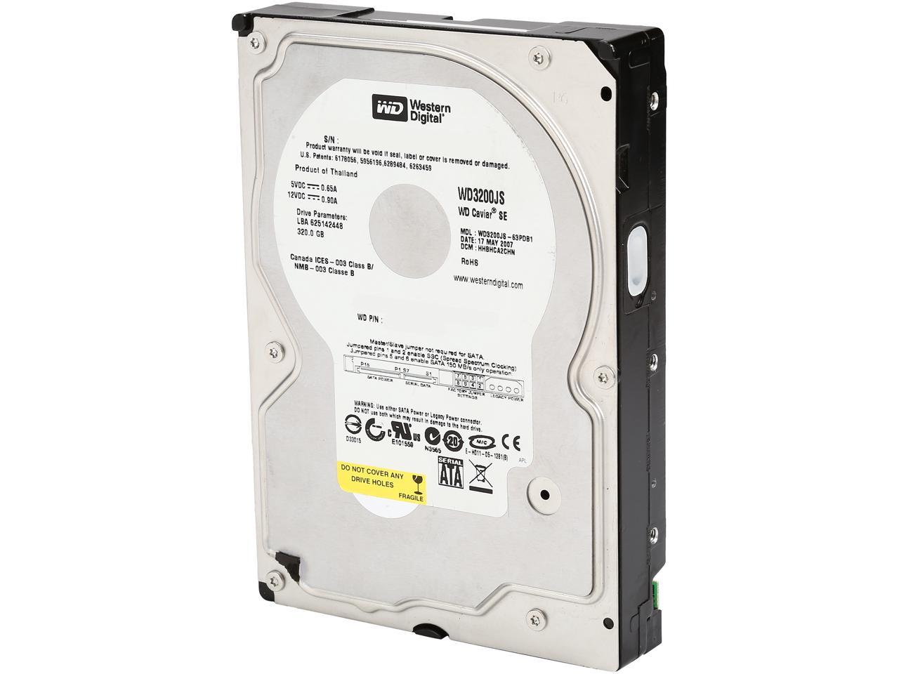 Western Digital Caviar SE WD3200JS 320GB 7200 RPM 8MB Cache SATA 3.0Gb/s 3.5" Hard Drive Bare Drive