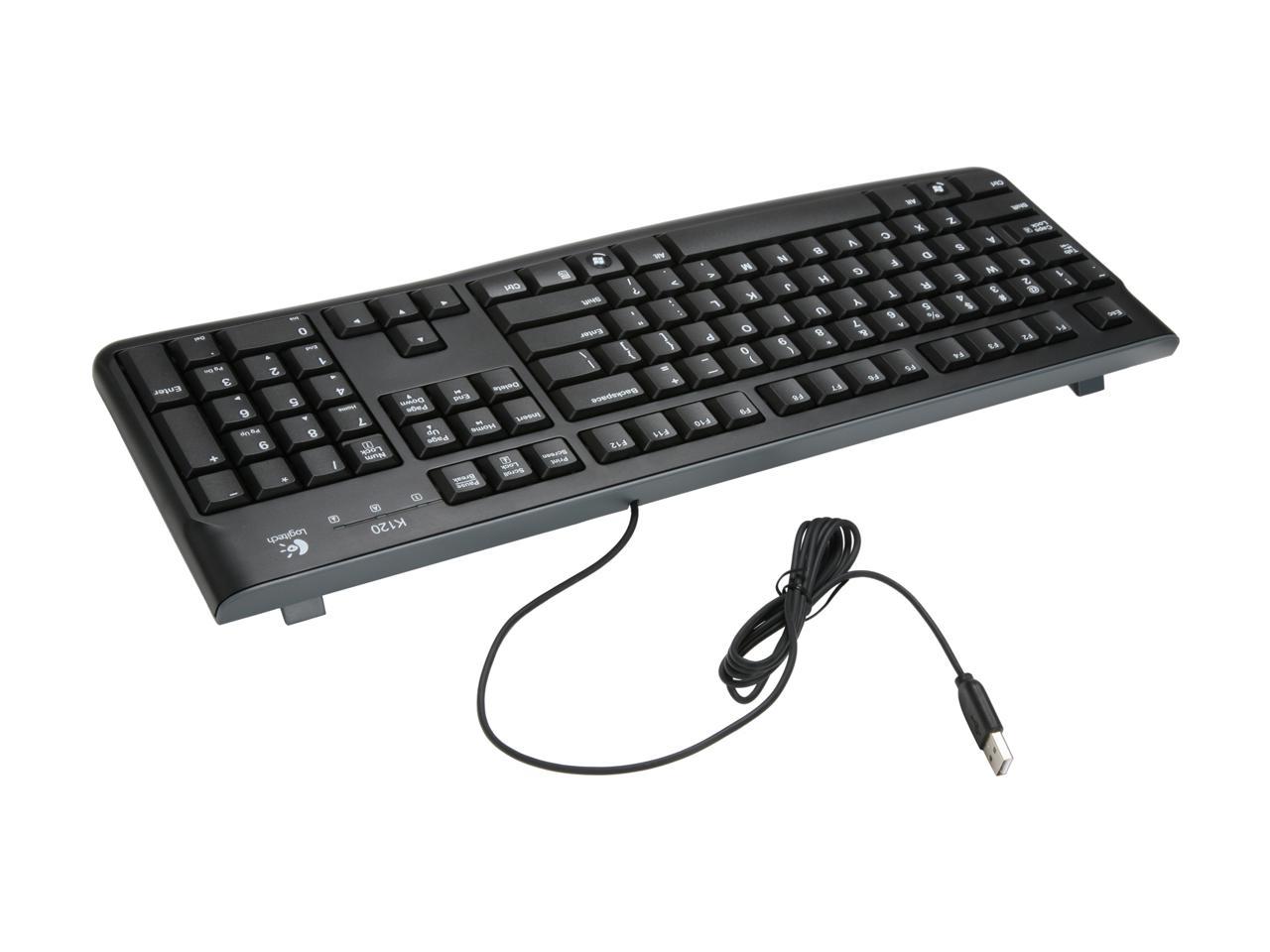 Logitech MK120 Wired USB Keyboard and Mouse - Black