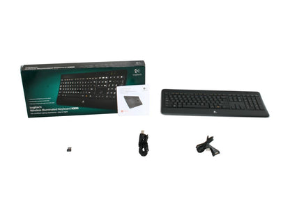 Logitech K800 2.4GHz Wireless Slim Illuminated Keyboard - Black