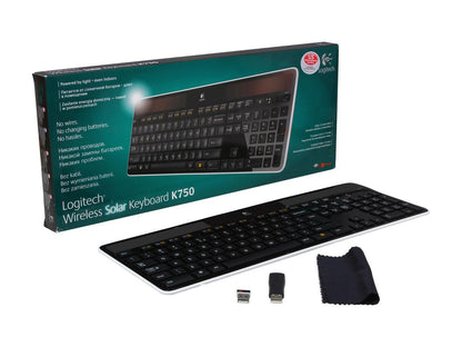 Logitech K750 2.4GHz Wireless Solar Powered Keyboard - Black