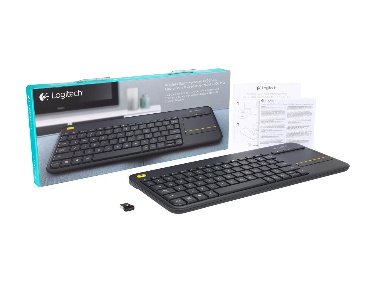 Logitech K400 Plus Wireless Touch Keyboard with Built-In Touchpad for Internet-Connected TVs