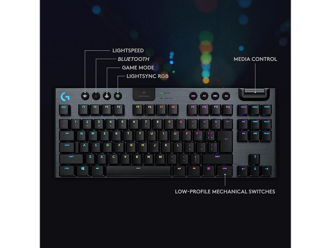 Logitech 920-009529 G915 Tenkeyless LIGHTSPEED Wireless RGB Mechanical Gaming Keyboard - Clicky Switch