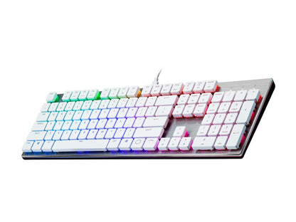 Cooler Master SK650 White Limited Edition Mechanical Keyboard with Cherry MX Low Profile RGB Switches in Brushed Aluminum Design