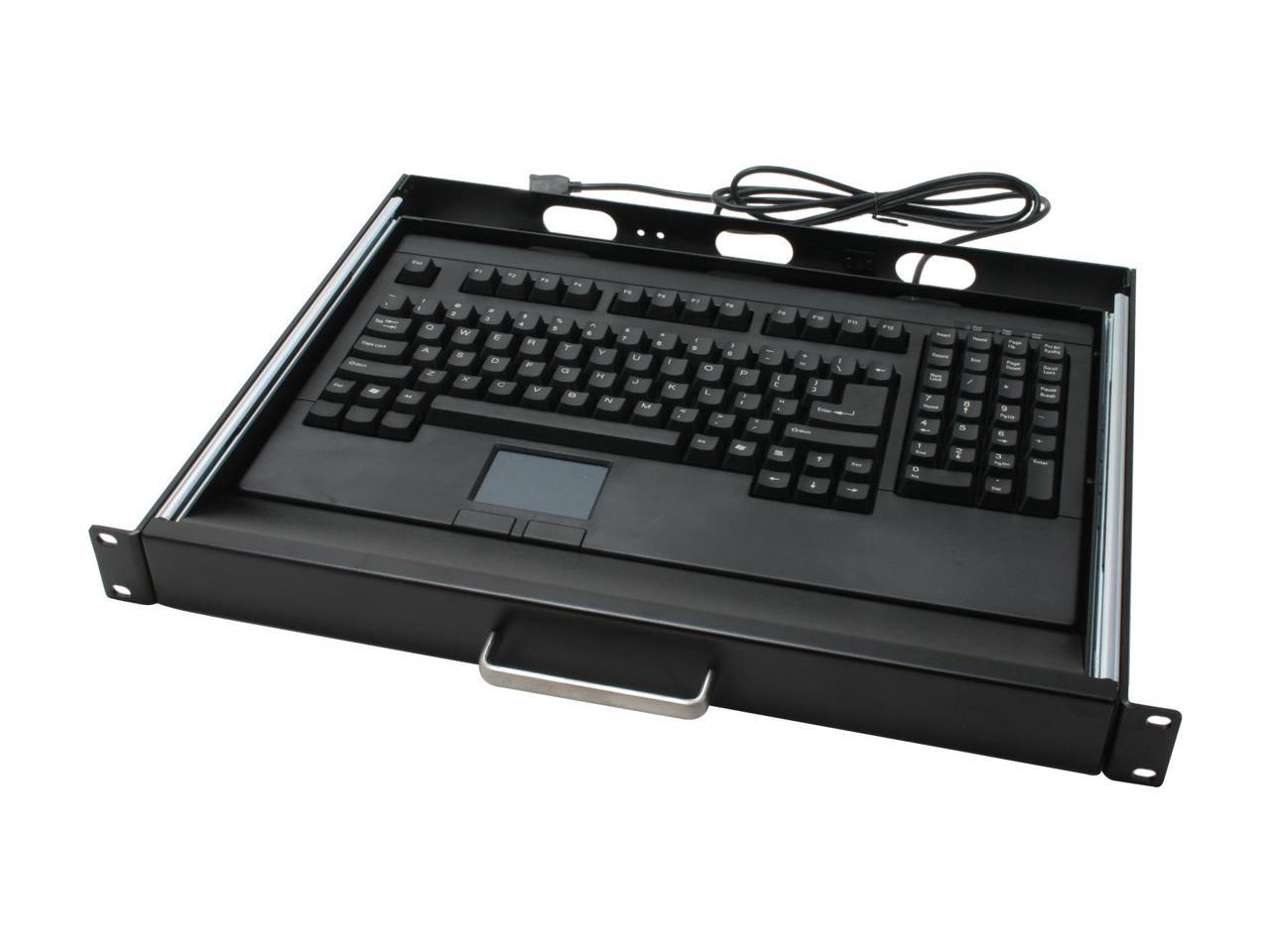 Adesso ACK-730UB-MRP 1U 19.00" Rackmount drawer with USB Touchpad Keyobard(Black)