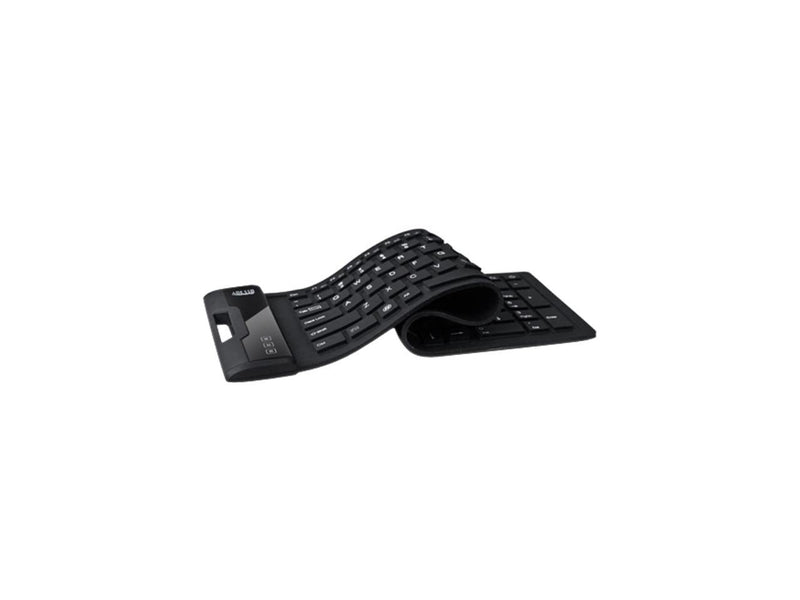 Adesso AKB-222UB USB Antimicrobial Foldable water proof 108-key compact size keyboard, 0.43" x 15.00" x 4.82" (Black)