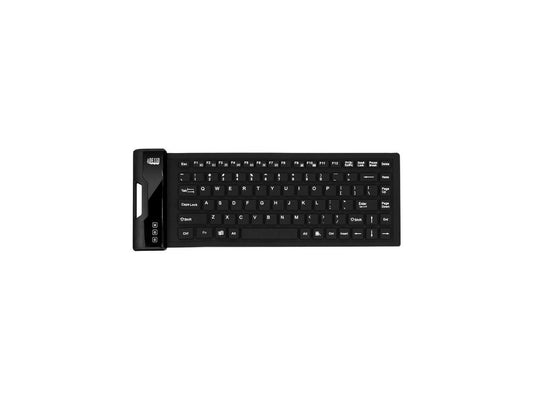 Adesso AKB-212UB USB Antimicrobial Foldable water proof 87-key Mini size keyboard, 0.43" x 12.50" x 4.82" (Black)