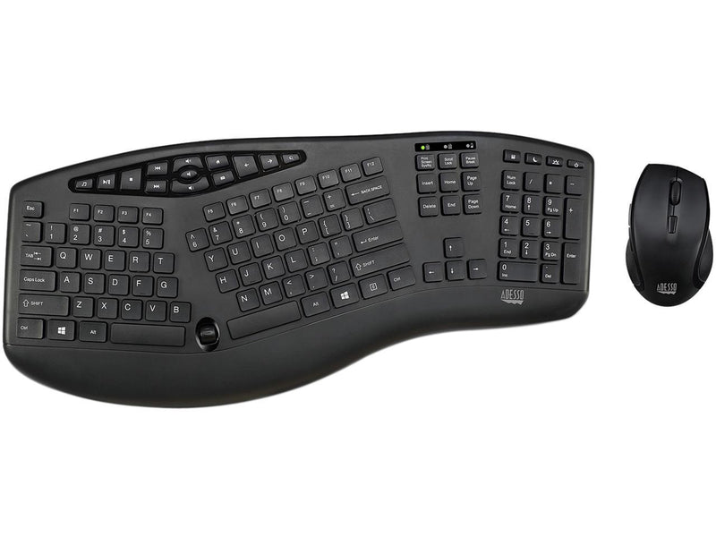 ADESSO TruForm Media 1600 – Wireless Ergonomic Keyboard and Optical Mouse
