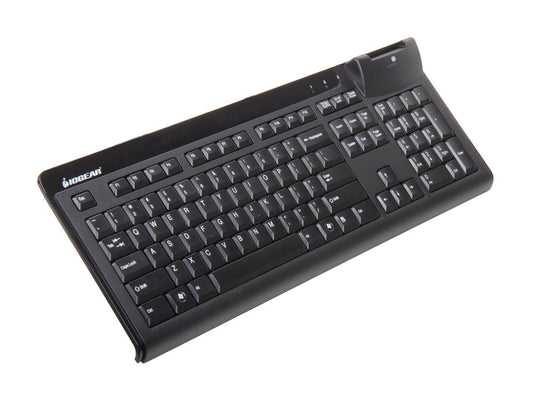 IOGEAR GKBSR201 Black 104 Normal Keys USB Wired Standard Keyboard With Integrated Smart Card Reader