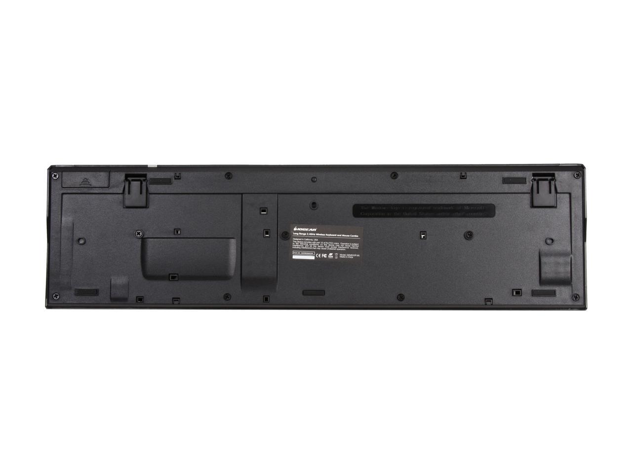 IOGEAR GKM552R Black USB RF Wireless Slim Long Range Keyboard and Mouse Combo