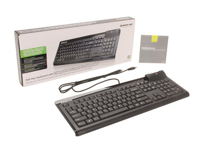 IOGEAR Smart Card Reader Keyboard (TAA Compliant) GKBSR201TAA Black 104 Normal Keys USB Wired Standard Keyboard