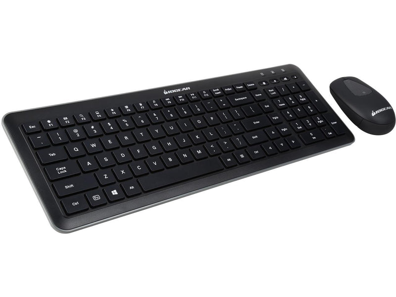IOGEAR Tacturus RF Desktop GKM558R Black USB 2.0 Wireless Slim Keyboard and Touch Mouse Combo