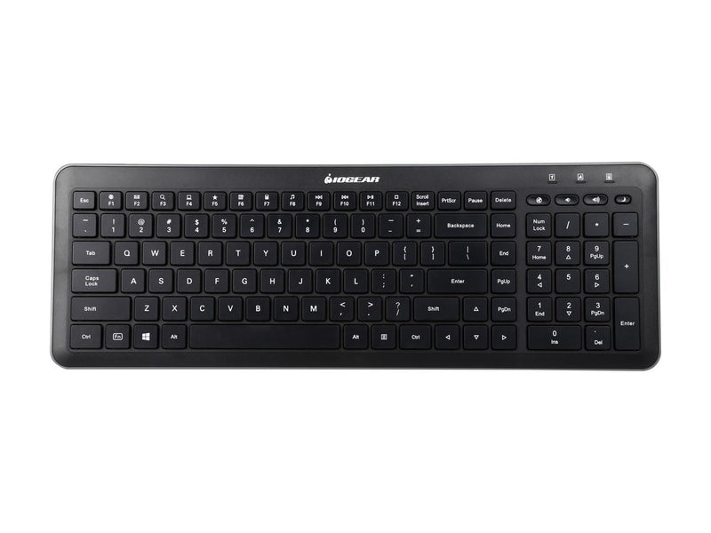IOGEAR Tacturus RF Desktop GKM558R Black USB 2.0 Wireless Slim Keyboard and Touch Mouse Combo