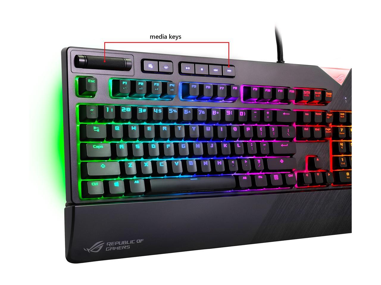 ASUS ROG Strix Flare RGB Mechanical Gaming Keyboard with Aura Sync - Cherry MX Red