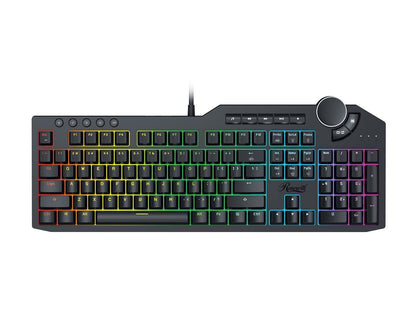 Rosewill Mechanical Gaming Keyboard, 15 RGB Backlit Modes, 2-Port USB Passthrough, Media Keys and Multifunctional Volume Dial, Blue Switches - NEON K90 RGB