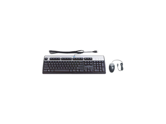 HP 631341-B21 Black USB Wired USB BFR-PVC US Keyboard/Mouse Kit