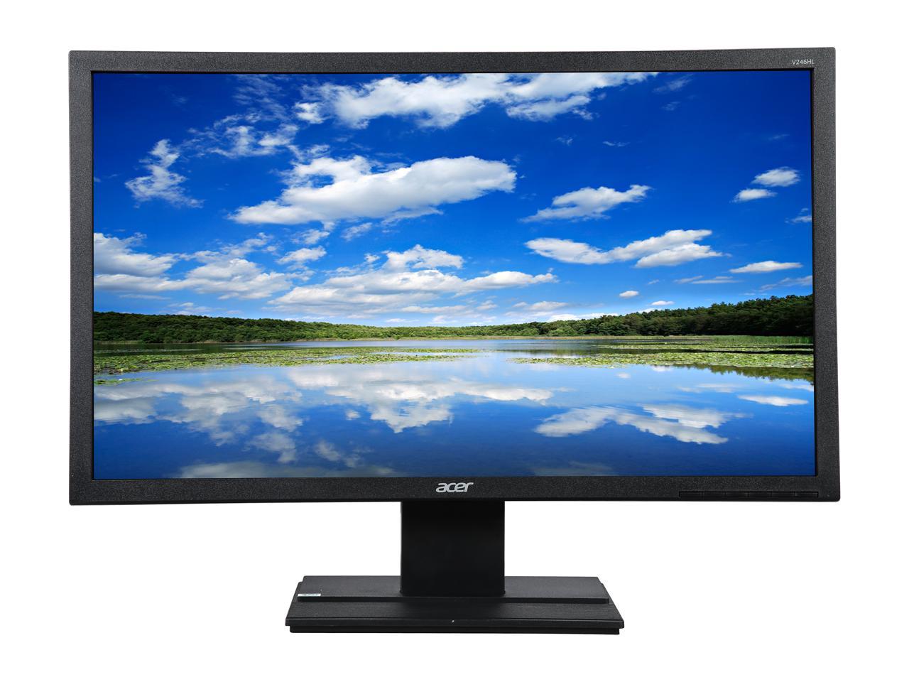 Acer V246HL bmid 24" Full HD 1920 x 1080 16:9 5ms VGA DVI HDMI 16.7 Million Color Support Adjustable Display Angle Built-in Speakers LED LCD Monitor