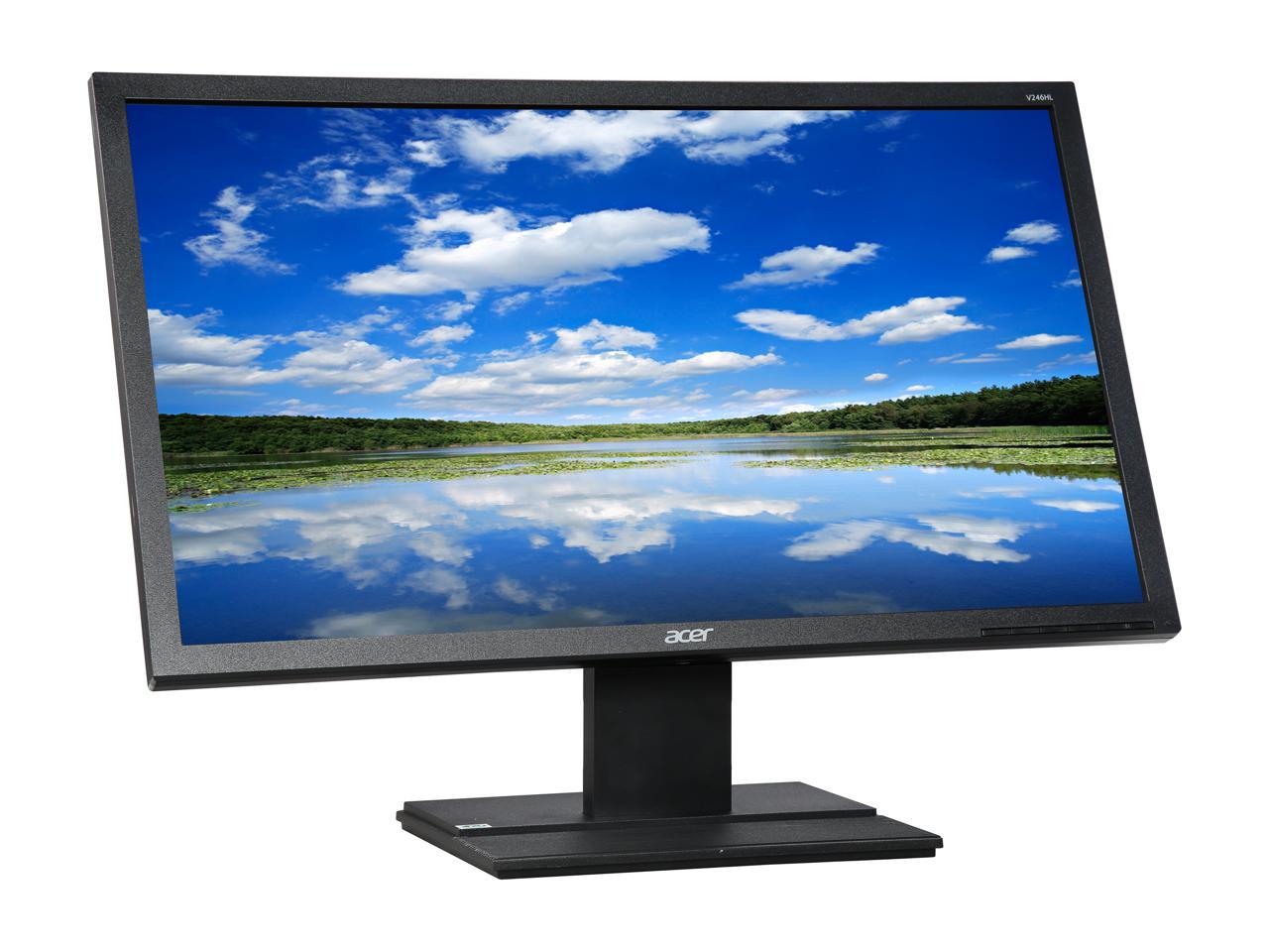 Acer V246HL bmid 24" Full HD 1920 x 1080 16:9 5ms VGA DVI HDMI 16.7 Million Color Support Adjustable Display Angle Built-in Speakers LED LCD Monitor