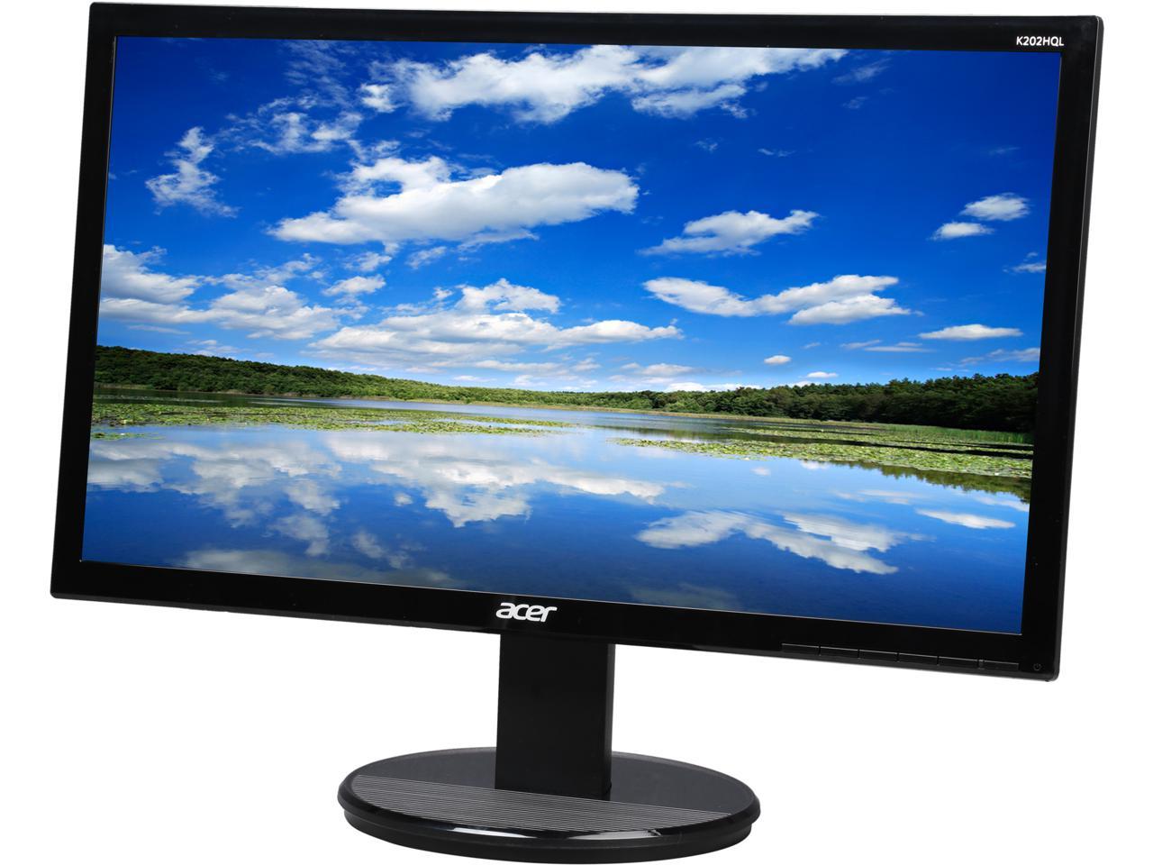 Acer K2 Series K202HQL bd 20" (Actual size 19.5") 1600 x 900 Resolution 60Hz 5ms DVI VGA Anti-Glare HDCP Support Backlit LED LCD Monitor