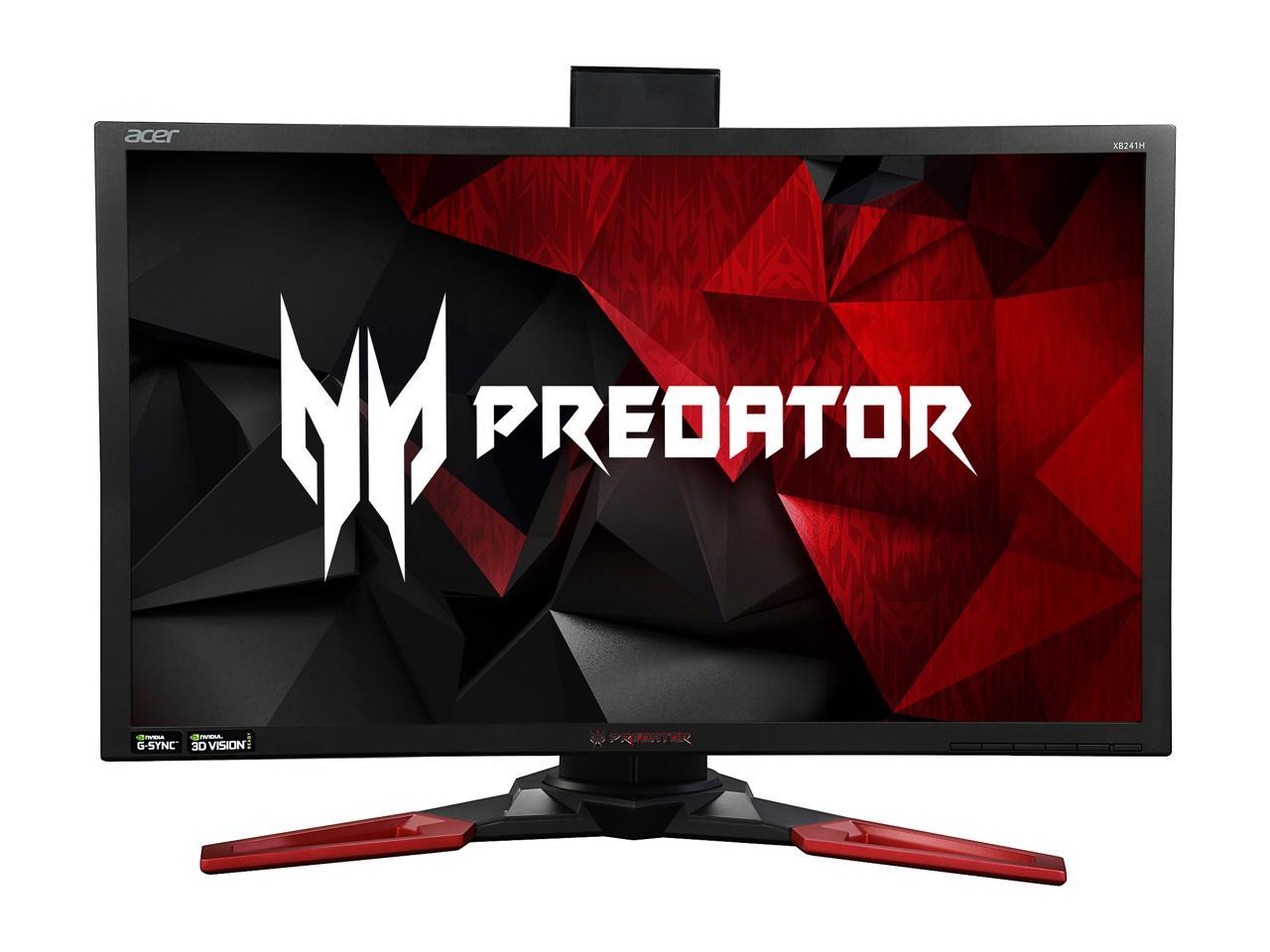 Acer Predator XB1 XB241H bmipr 24" Full HD 1920 x 1080 1ms 144Hz 180Hz OverClocked HDMI DisplayPort NVIDIA G-SYNC Technology Built-in Speakers Flicker-Less Technology Backlit LED Gaming Monitor