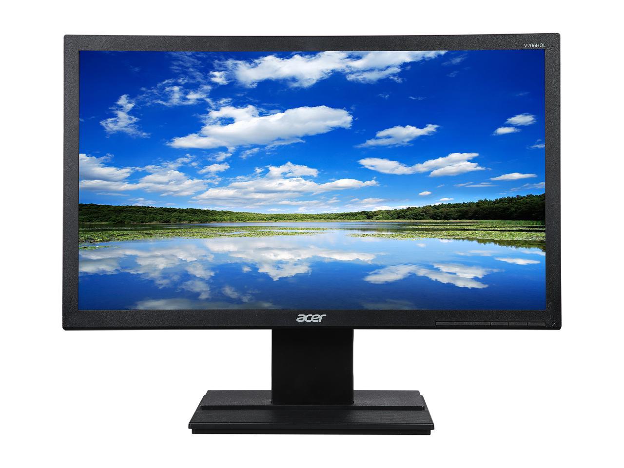 Acer V206HQL Black 19.5" 5ms Widescreen LED Backlight LCD Monitor - 16:9 - Adjustable Display Angle 200 cd/m2 DC 100,000,000:1 (600:1) Manufacturer Recertified