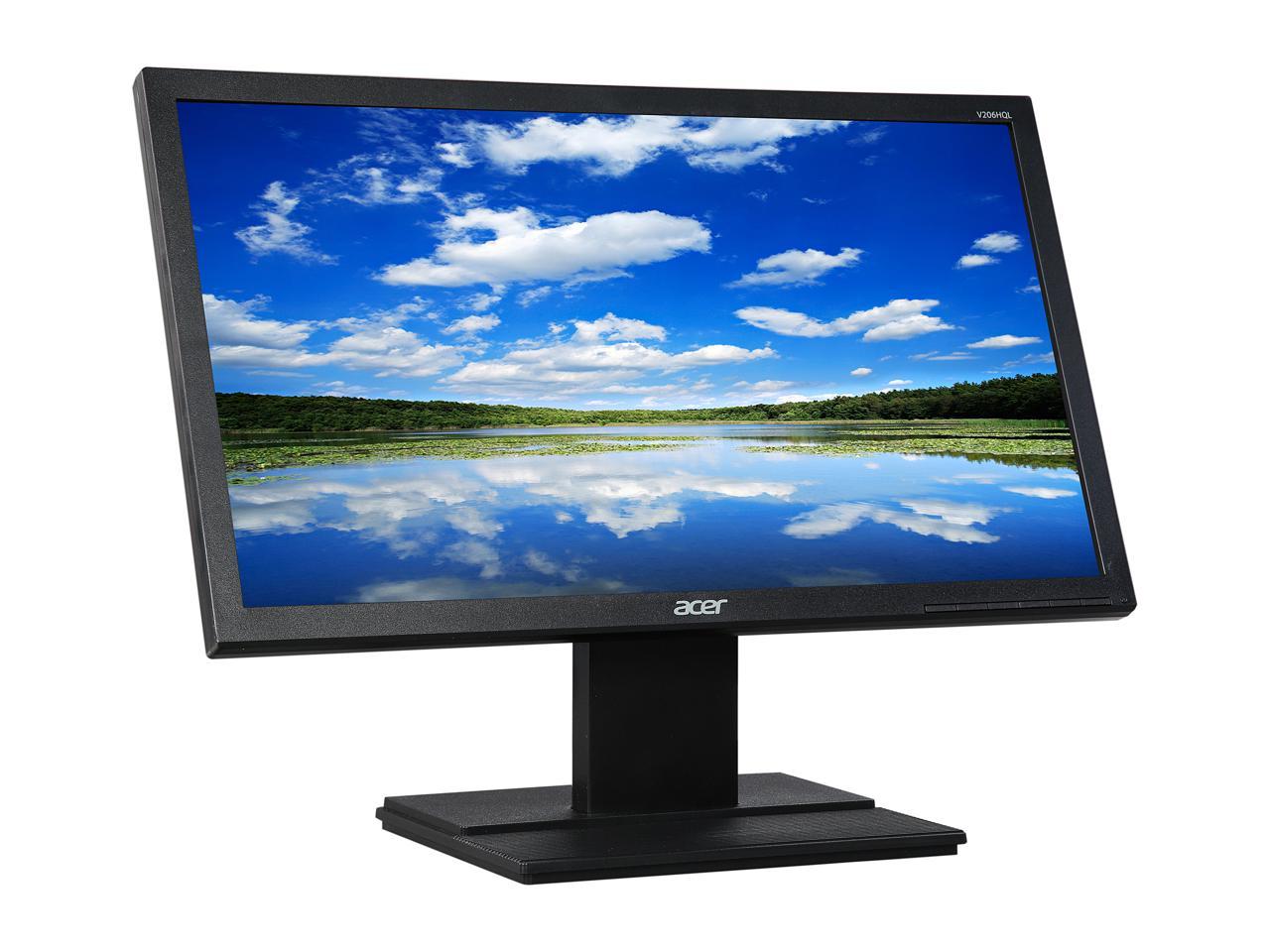 Acer V206HQL Black 19.5" 5ms Widescreen LED Backlight LCD Monitor - 16:9 - Adjustable Display Angle 200 cd/m2 DC 100,000,000:1 (600:1) Manufacturer Recertified