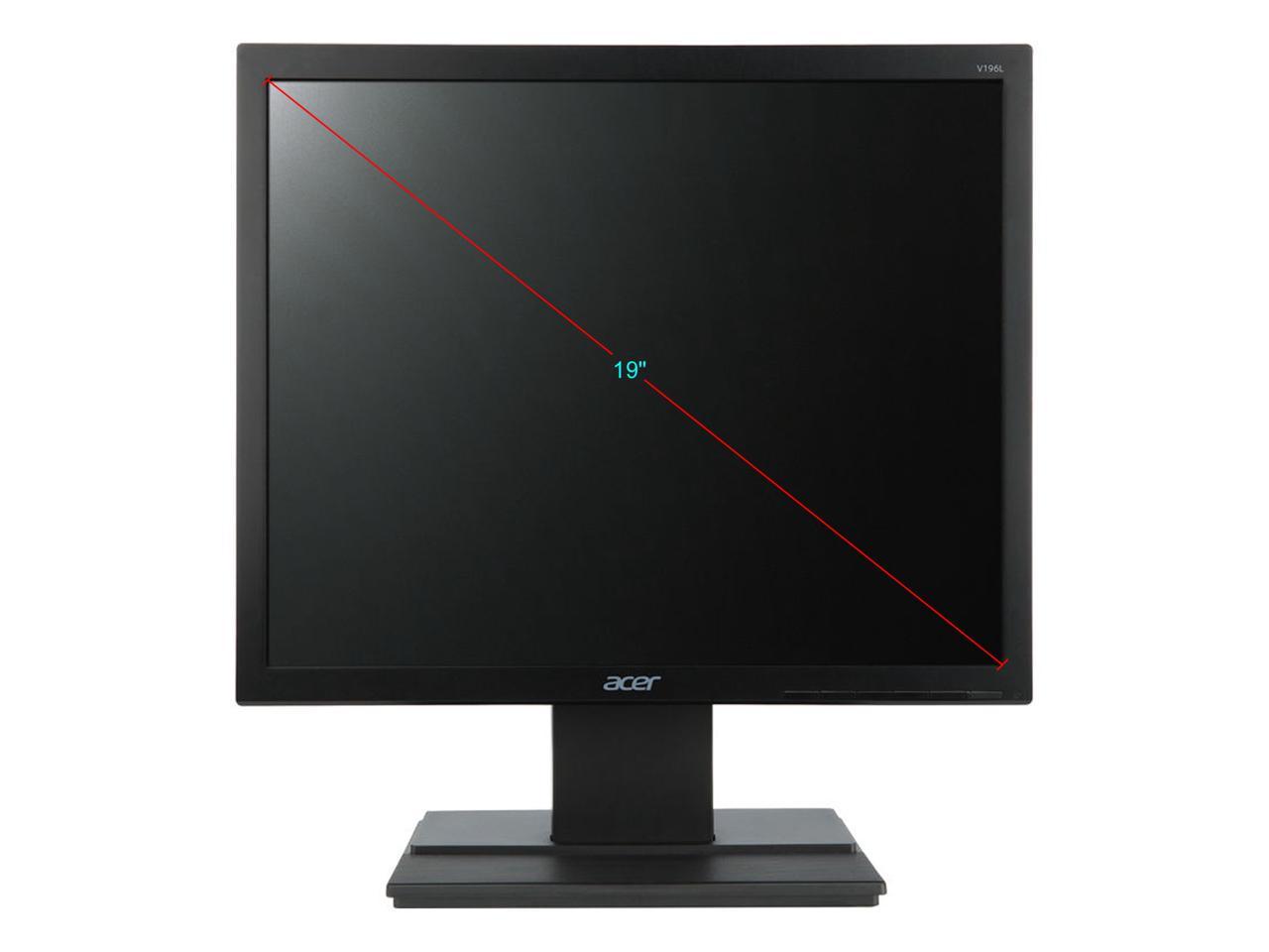 Acer V196L Bb 19" 1280 x 1024 SXGA Resolution 75Hz 5ms VGA 5:4 Aspect Ratio Acer eColor Technology EcoDisplay Backlit LED IPS Monitor