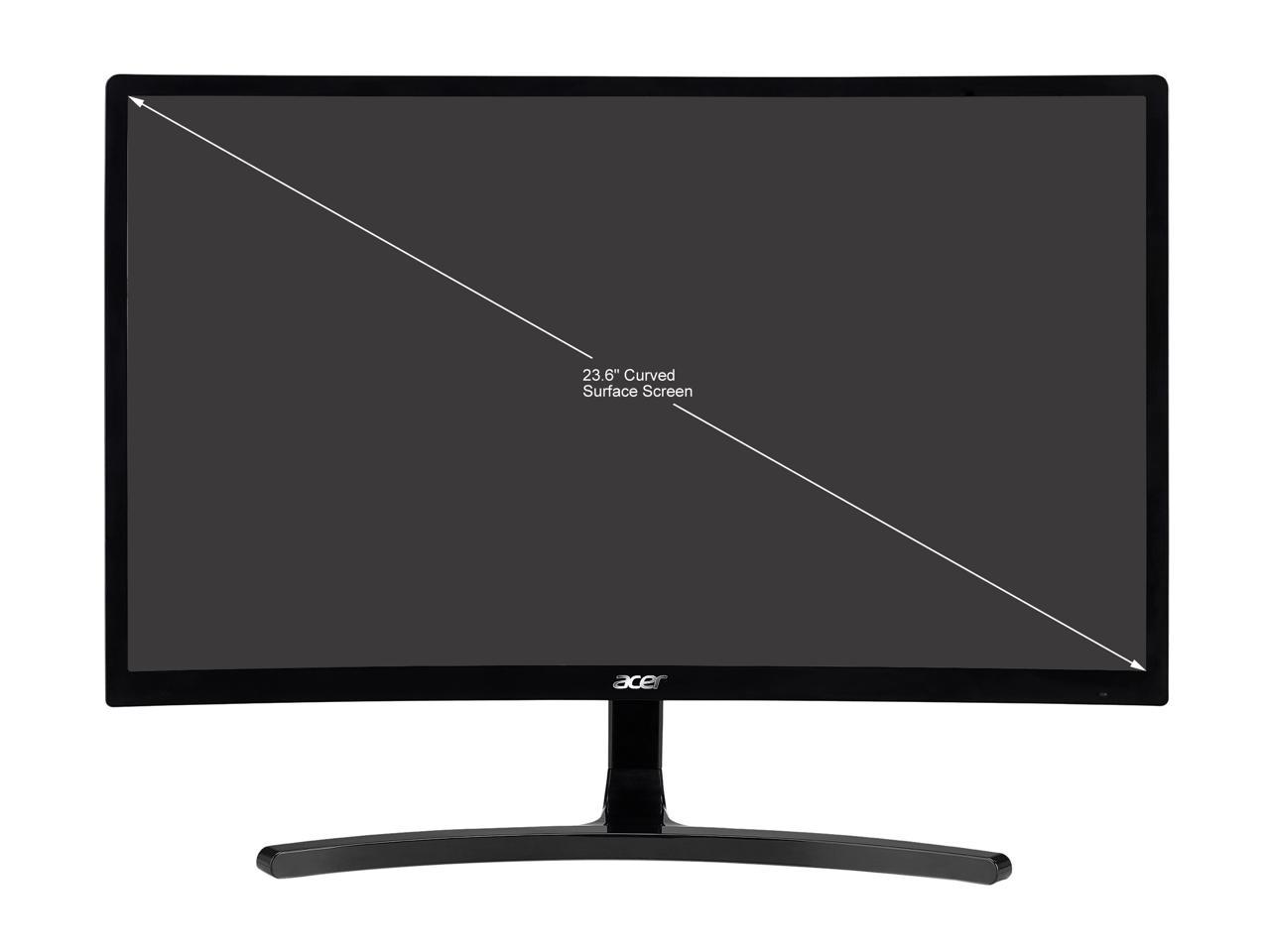 Acer ED242QR Abidpx 24" Full HD 1920 x 1080 144Hz DVI HDMI DisplayPort AMD FreeSync Technology Widescreen Backlit LED Curved Gaming Monitor