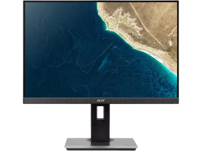 Acer Professional Series B247W 24" Black IPS LED Monitor 1920 x 1200 Widescreen 16:10 4ms Response Time 300 cd/m2 1000:1 HDMI VGA DisplayPort USB Hub 3.0 Speakers