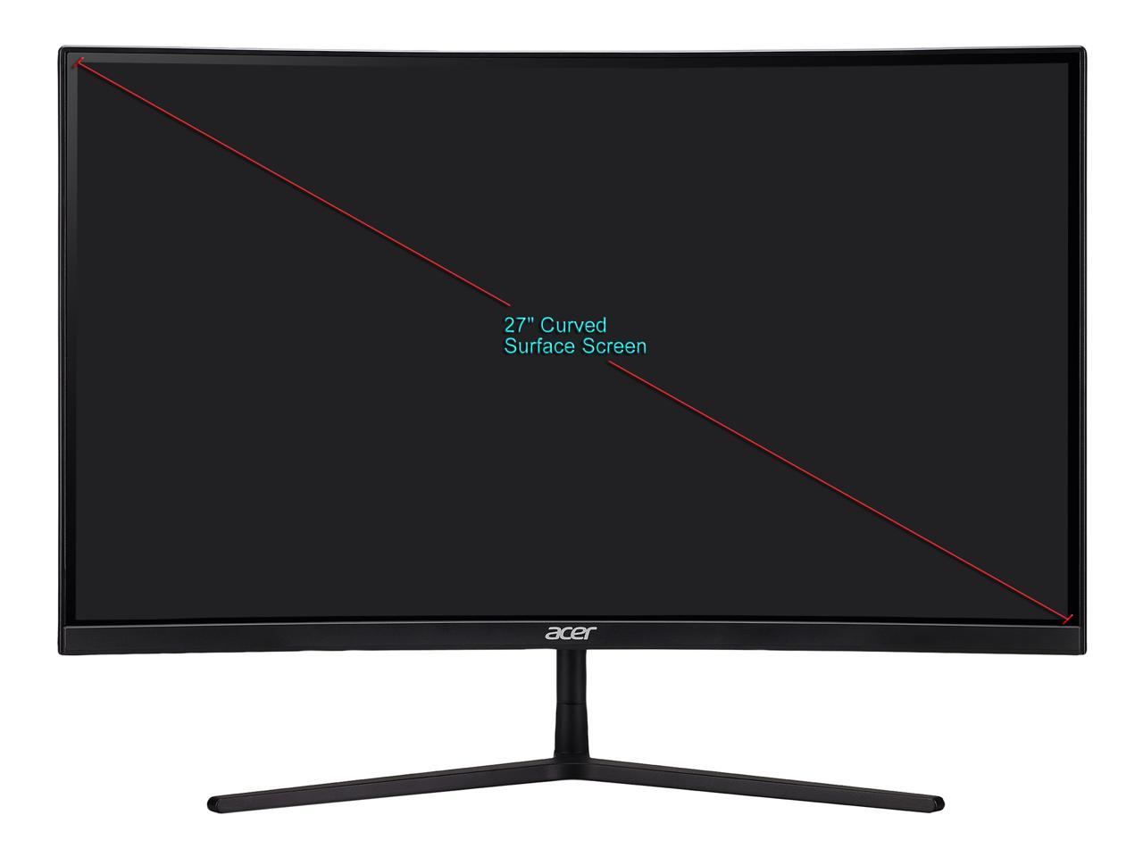 Acer EI272UR Pbmiiipx 27" WQHD 2560 x 1440 144Hz 2K 4ms (GTG) 144Hz 3xHDMI DisplayPort Built-in Speakers AMD FreeSync 2 Backlit LED Curved Gaming Monitor