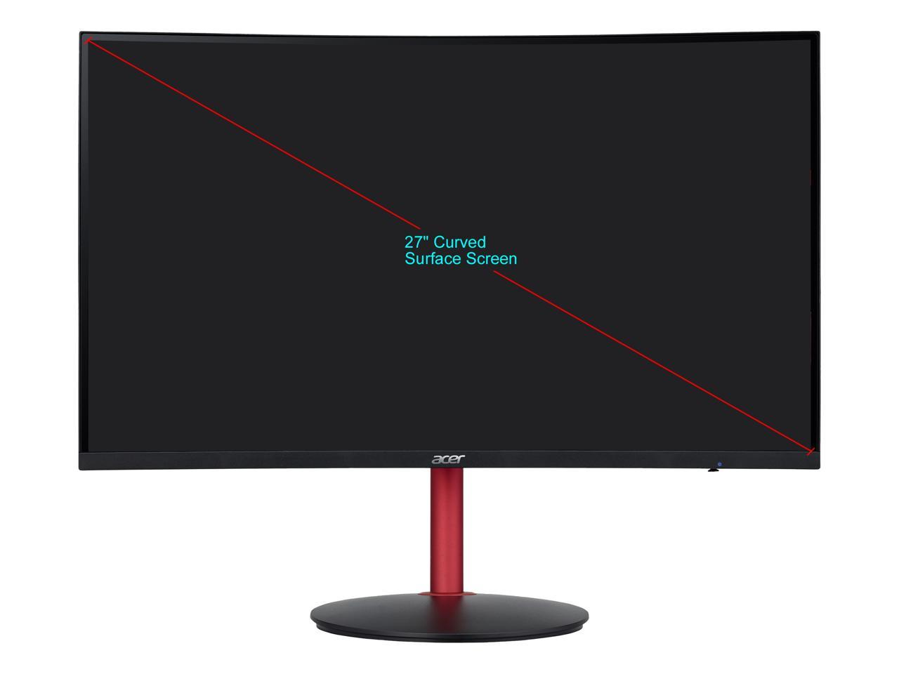 Acer Nitro XZ272U Pbmiiphx 27" WQHD 2560 x 1440 2K 165Hz 2xHDMI DisplayPort AMD Radeon FreeSync HDR 400 Built-in Speakers Anti-Glare Backlit LED Height Adjustable Curved Gaming Monitor