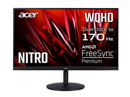 Acer Nitro XV320QU LVBMIIPHX 32â€? IPS 2560x1440 170Hz Refresh rate Up to 0.5ms response time AMD FreeSync Premium DCI-P3 90% TUV Eye safe certified Gaming Monitor, HDMIx2, DisplayPort, Speaker