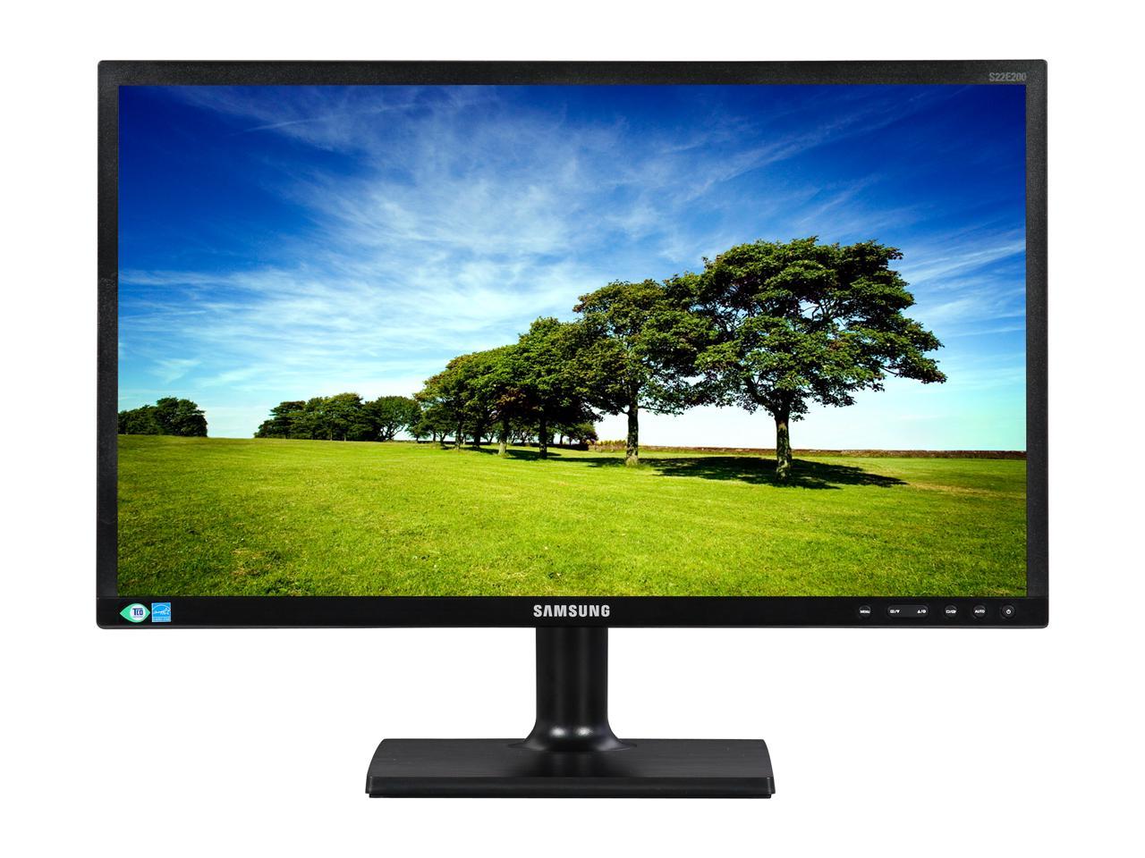 Samsung S22E200B 22" (Diagonal 21.5") Full HD 1920 x 1080 60Hz 5ms VGA DVI Flicker-Free Technology Samsung Eye Care Slim Design Widescreen LED Backlit LCD Monitor