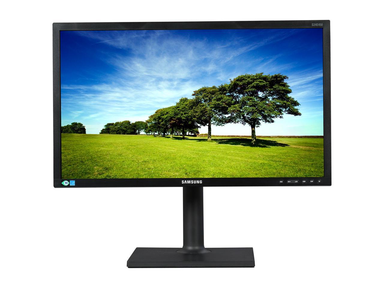 SAMSUNG SE450 Series S24E450D 24" Full HD 1920 x 1080 5ms VGA DVI DisplayPort Flicker-Free Eye Saver Mode Mega Dynamic Contrast Ratio LED Backlit LCD Monitor