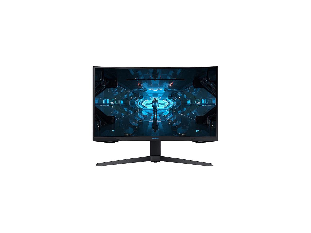 SAMSUNG Odyssey G7 C27G75T 27" Quad HD 2560 x 1440 2K 240Hz 1ms 2 x DisplayPort, HDMI G-Sync Compatible Flicker-Free Backlit LED Curved Gaming Monitor