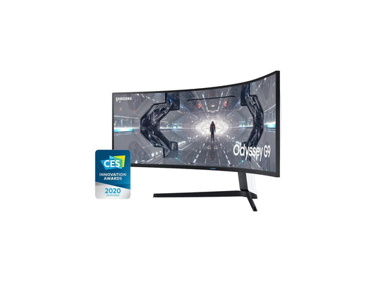 SAMSUNG Odyssey G9 Series C49G97T 49" Dual QHD 5120 x 1440 2K 1ms (GTG) 240Hz HDMI, 2x DisplayPort, 2x USB 3.0 AMD FreeSync and G-Sync Compatible Curved DisplayHDR 1000 QLED Gaming Monitor