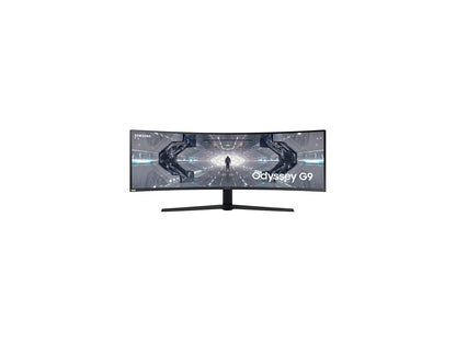 SAMSUNG Odyssey G9 Series C49G97T 49" Dual QHD 5120 x 1440 2K 1ms (GTG) 240Hz HDMI, 2x DisplayPort, 2x USB 3.0 AMD FreeSync and G-Sync Compatible Curved DisplayHDR 1000 QLED Gaming Monitor