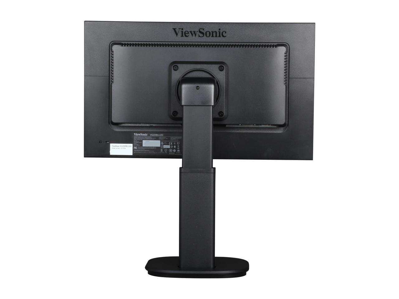 ViewSonic VG2239M-LED Black 22" 5ms Full HD 1080P TN Widescreen LED Backlit Monitor, 1000:1, 250cd/m2, USB&VGA&DVI-D Display Port, Built-in Internal Speaker, Height, Swivel, Tilt, Pivot adjustable