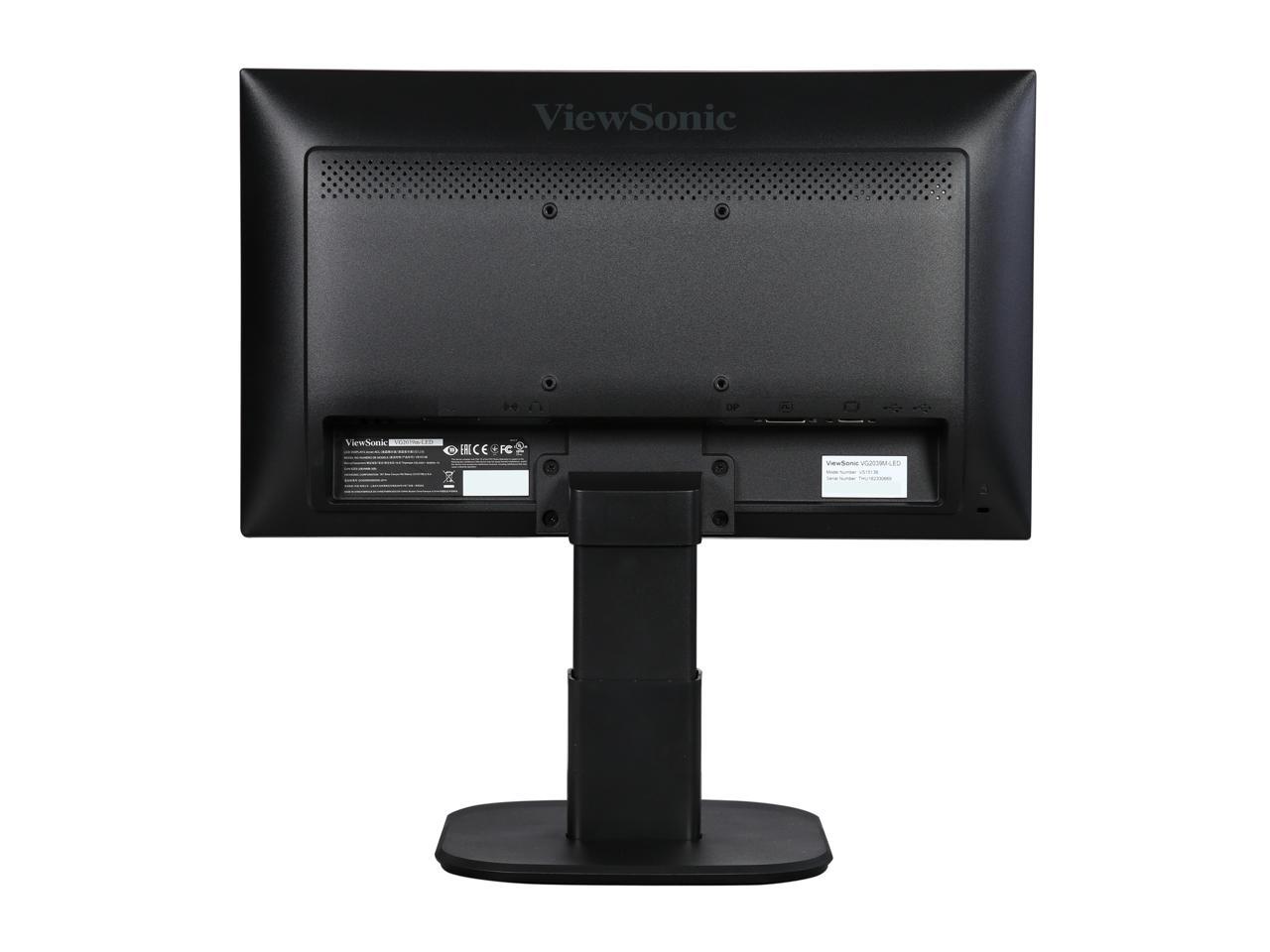ViewSonic VG2039m-LED 20" 1600 x 900 TN Monitor, 1000:1, 250cd/m2, USB&VGA&DVI-D Display Port, Built-in Speaker