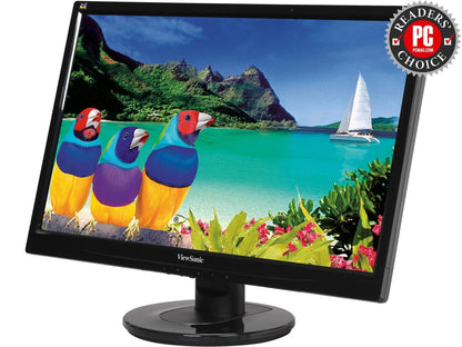ViewSonic VA2246M-LED Black 21.5" 5ms Widescreen LED Backlight LCD 16:9 Full HD 1080P Monitor, 250 cd/m2 1000:1 (typ.) / 10,000,000:1 (Dynamic), DVI/D-Sub, Built-in Speakers, VESA Mountable