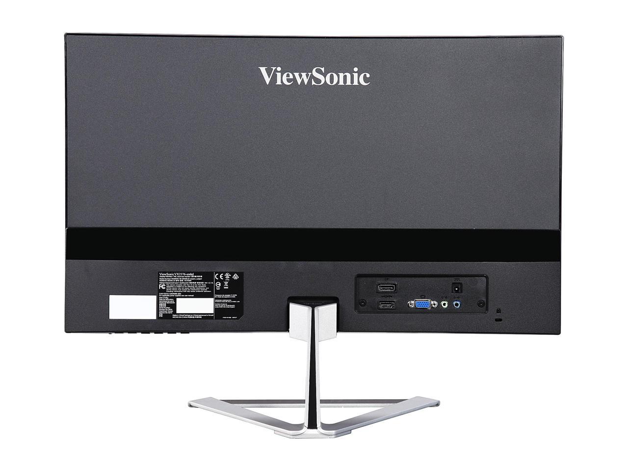 ViewSonic VX2376-SMHD 23" Full HD 1920 x 1080 HDMI VGA DisplayPort Built-in Speakers SuperClear UltraSlim Frameless Anti-Glare LED Backlight IPS Ultrawide Monitor