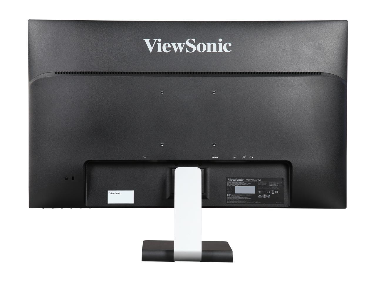 ViewSonic VX2778-SMHD 27" WQHD 2560 x 1440 2K DisplayPort HDMI Mini-DisplayPort Built-in Speakers Anti-Glare Frameless Bezel Design Backlit LED IPS Monitor