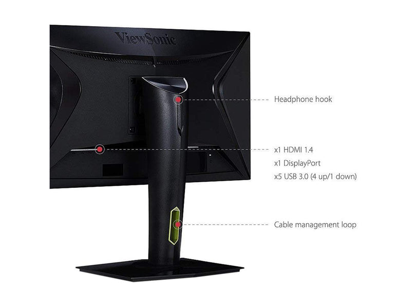 ViewSonic XG2560 25" (Actual size 24.5") Full HD 1920 x 1080 240Hz 1ms HDMI DisplayPort USB 3.0 Hub Built-in Speakers NVIDIA G-Sync Technology Anti-Glare Backlit LED Esports Gaming Monitor