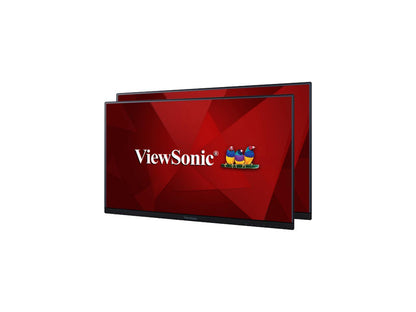 ViewSonic 24" (23.8" Viewable) IPS FHD Dual Monitor Pack 5ms (GTG) 1920 x 1080 D-Sub, HDMI, DisplayPort, Audio Built-in Speakers VA2456-MHD H2