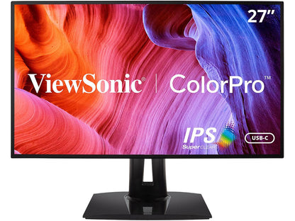 ViewSonic VP2768a 27 Inch Premium IPS 1440p Monitor with Advanced Ergonomics, ColorPro 100% sRGB Rec 709, 14-bit 3D LUT, Eye Care, 90W USB C, RJ45, HDMI, Daisy Chain for Home and Office