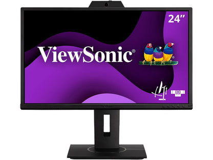 ViewSonic VG2440V 24 Inch 1080p IPS Video Conferencing Monitor with Integrated 2MP Camera, Microphone, Speakers, Eye Care, Ergonomic Design, HDMI DisplayPort VGA Inputs for Home and Office