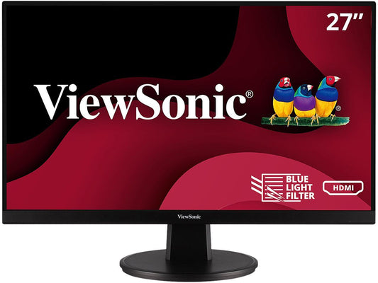 ViewSonic VA2747-MH 27 Inch Full HD 1080p Monitor with Ultra-Thin Bezel, Adaptive Sync, 75Hz, Eye Care, and HDMI, VGA Inputs for Home and Office