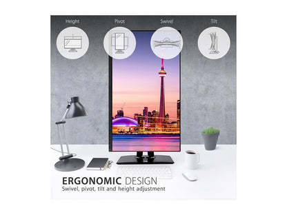 ViewSonic VP2756-2K 27 Inch Premium IPS 1440p Frameless Ergonomic Monitor with Color Accuracy, Pantone Validated, Factory Calibrated, HDMI, DisplayPort and USB Type C for Professional Home and Office