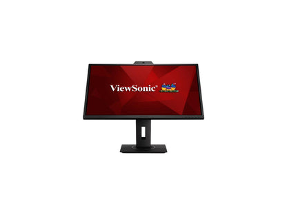 ViewSonic VG2740V 27 Inch 1080p IPS Video Conferencing Monitor with Integrated 2MP Camera, Microphone, Speakers, Eye Care, Ergonomic Design, HDMI DisplayPort VGA Inputs for Home and Office