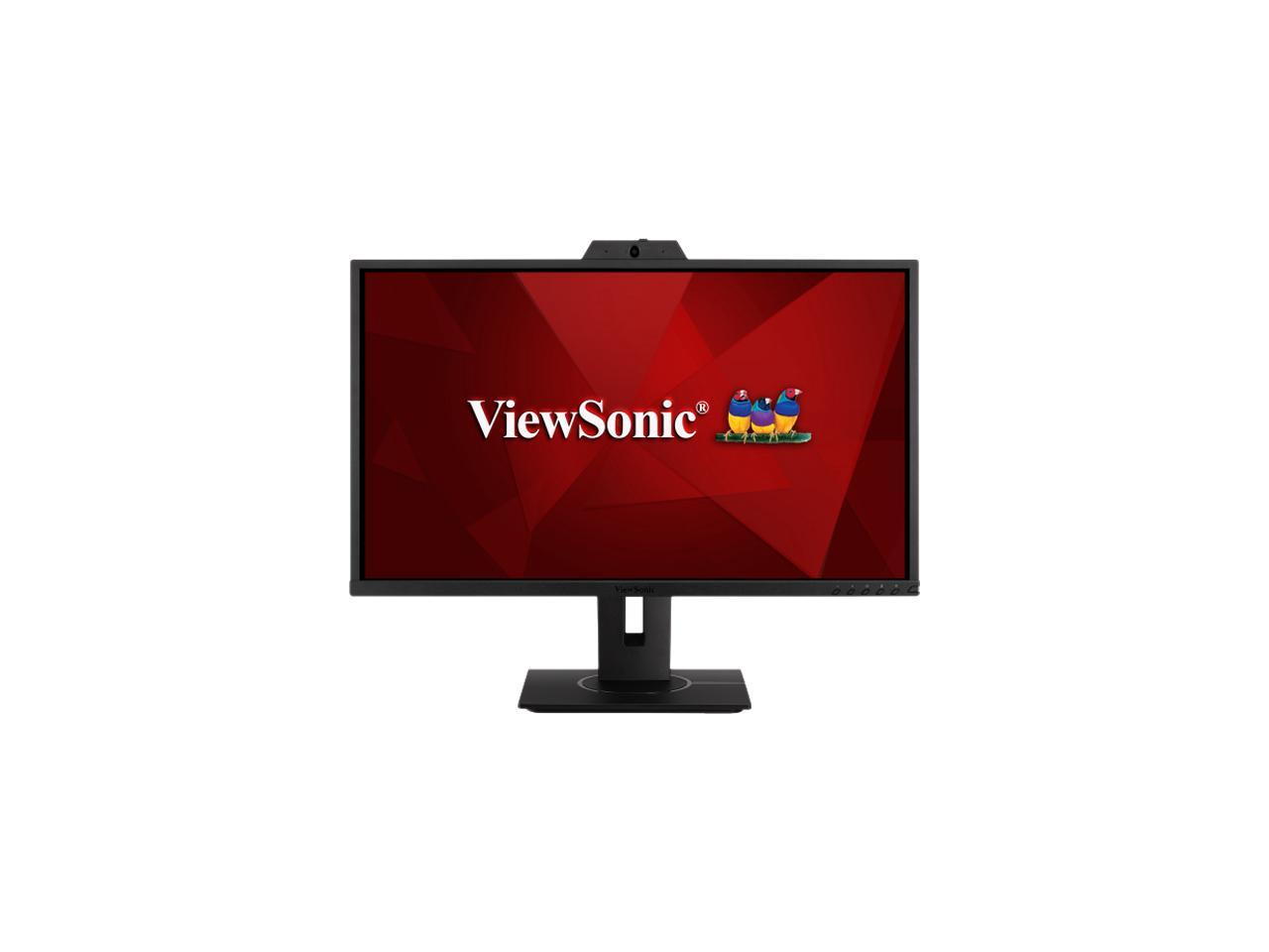 ViewSonic VG2740V 27 Inch 1080p IPS Video Conferencing Monitor with Integrated 2MP Camera, Microphone, Speakers, Eye Care, Ergonomic Design, HDMI DisplayPort VGA Inputs for Home and Office